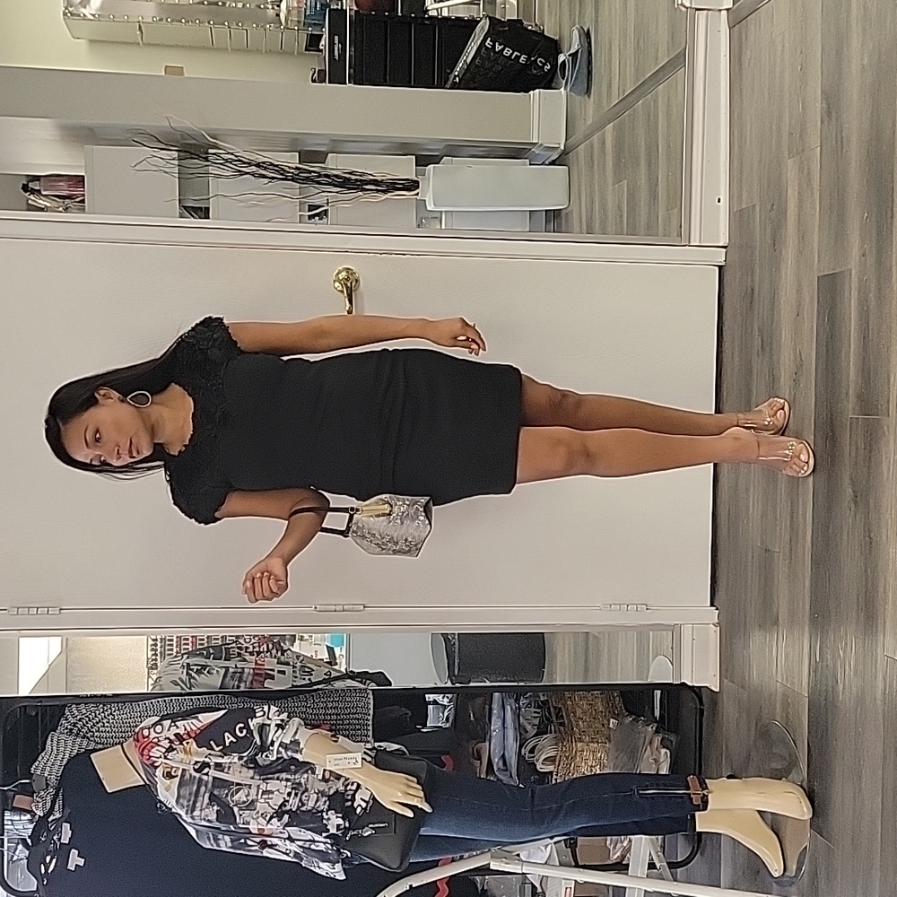 ESLEY Black Cocktail Dress